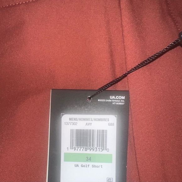 Men’s New under armour Golf Shorts Cinna Red Size 34 UA - Picture 2 of 5